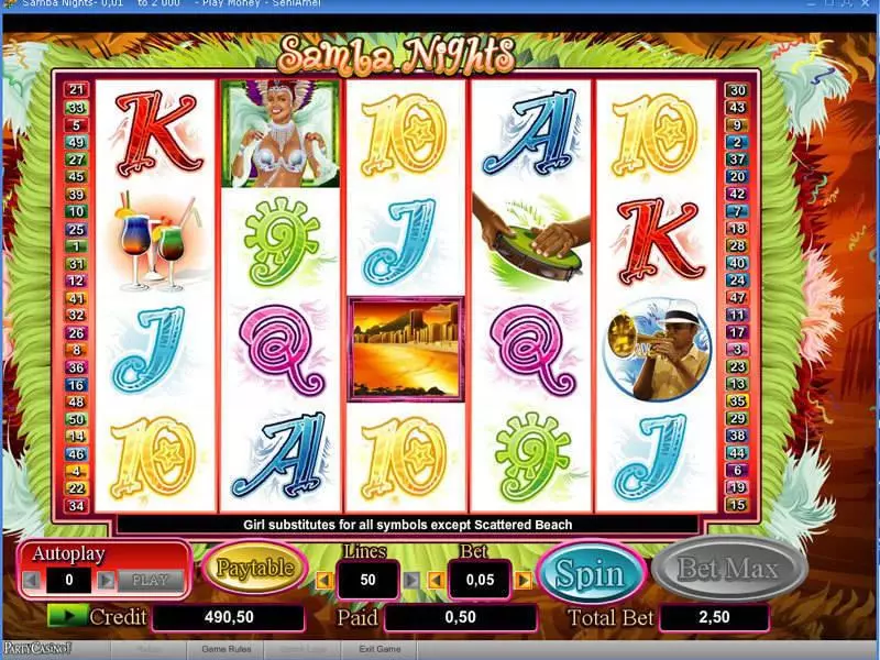 Samba Nights slots Main Screen Reels