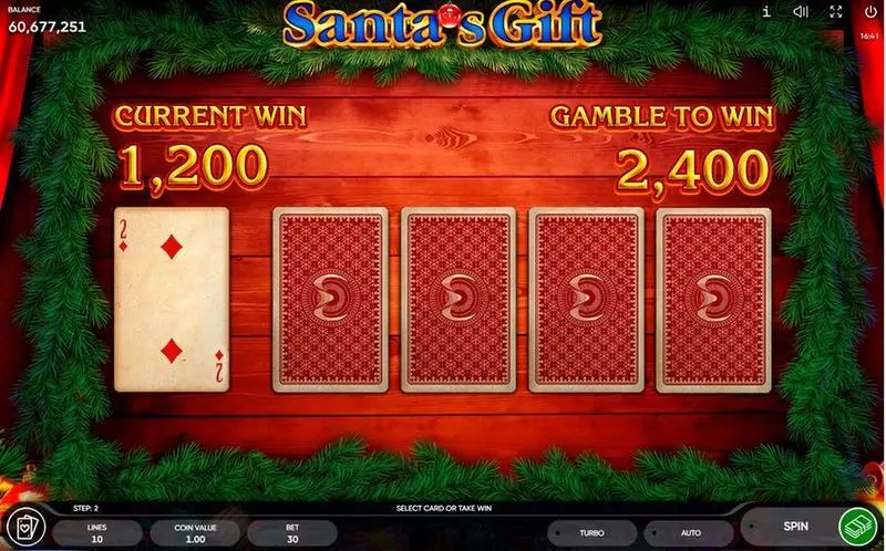 Santa's Gift slots Gamble Winnings