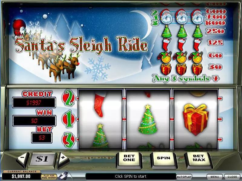 Santa's Sleigh Ride slots Main Screen Reels