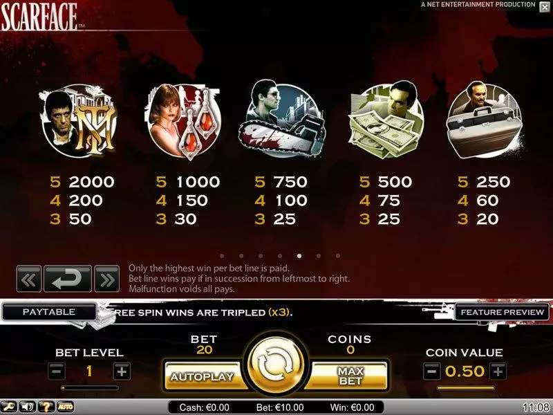 Scarface slots Info and Rules