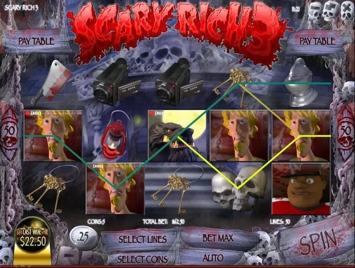 Scary Rich 3 slots Main Screen Reels