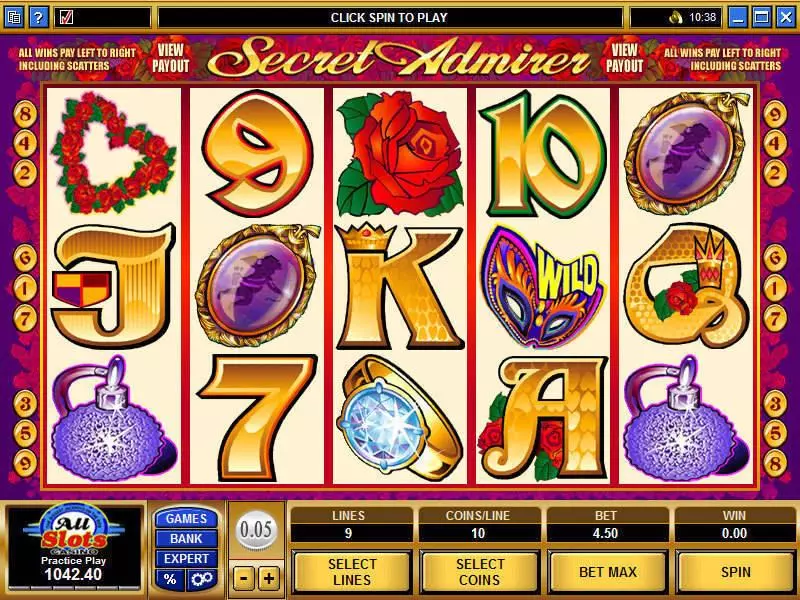 Secret Admirer slots Main Screen Reels