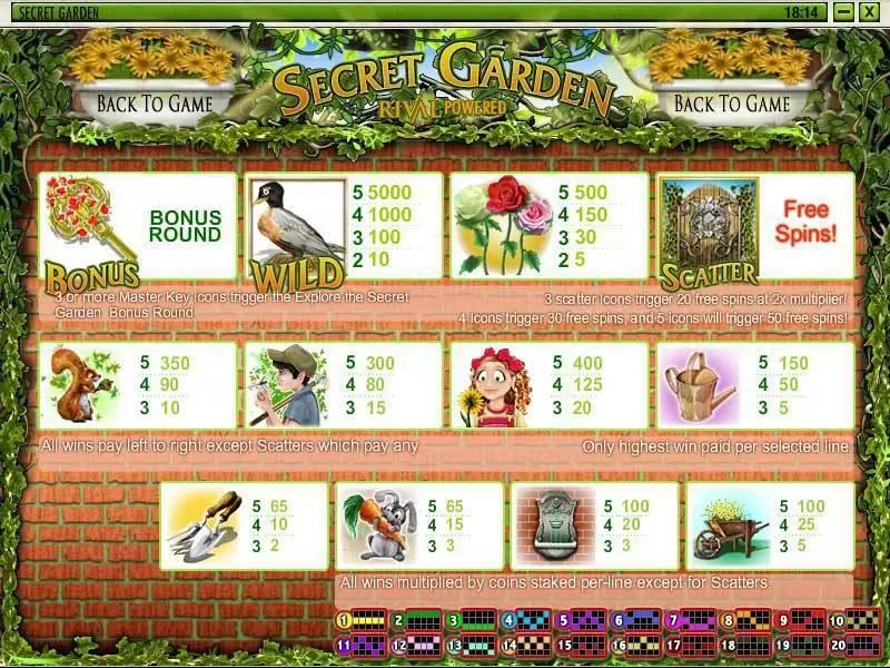 Secret Garden slots Info and Rules