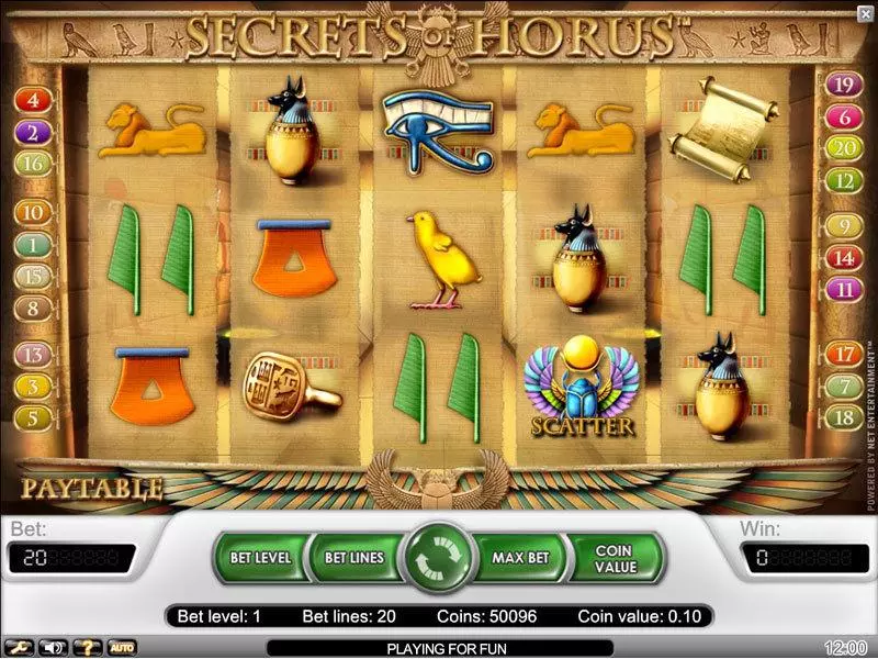 Secrets of Horus slots Main Screen Reels