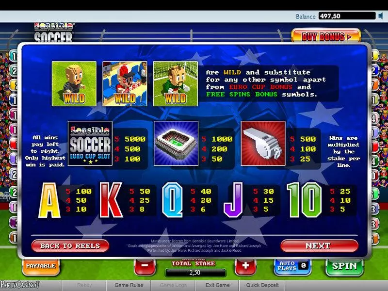 Sensible Soccer slots Info and Rules