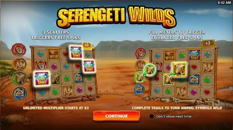 Serengeti Wilds slots Info and Rules