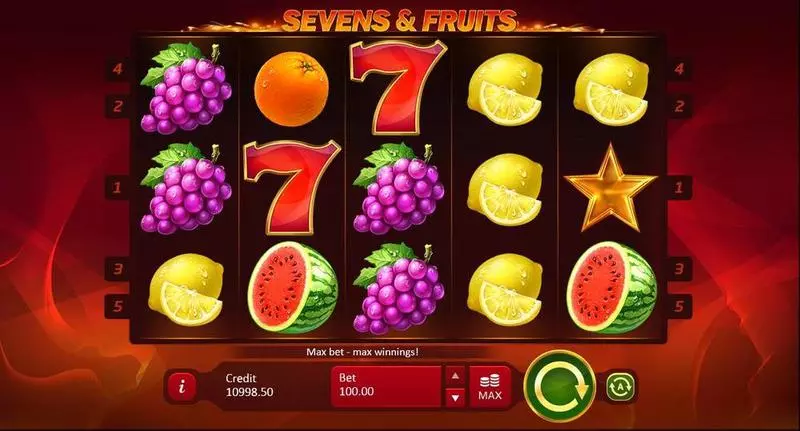 Sevens & Fruits slots Main Screen Reels
