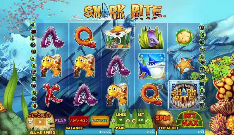 Shark Bite slots Main Screen Reels