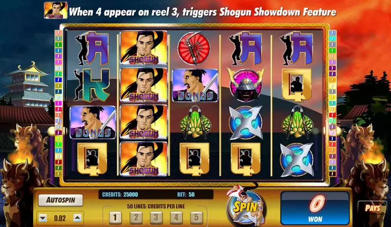 Shogun Showdown  slots Main Screen Reels