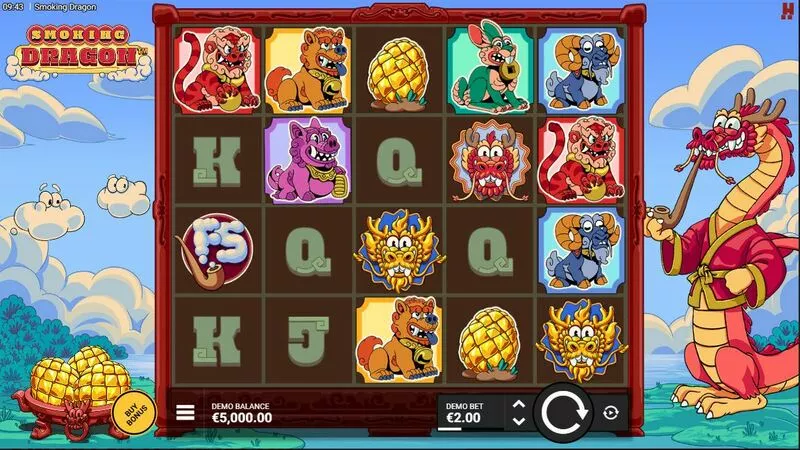 Smoking Dragon slots Main Screen Reels