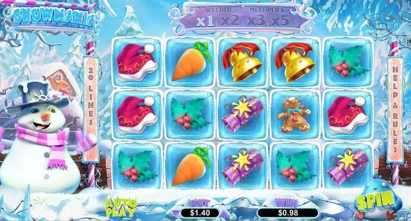 SnowMania slots Introduction Screen