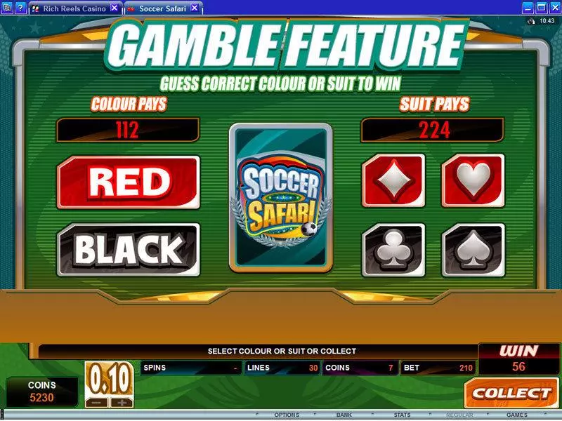 Soccer Safari slots Gamble Screen