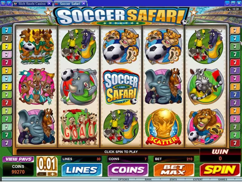 Soccer Safari slots Main Screen Reels