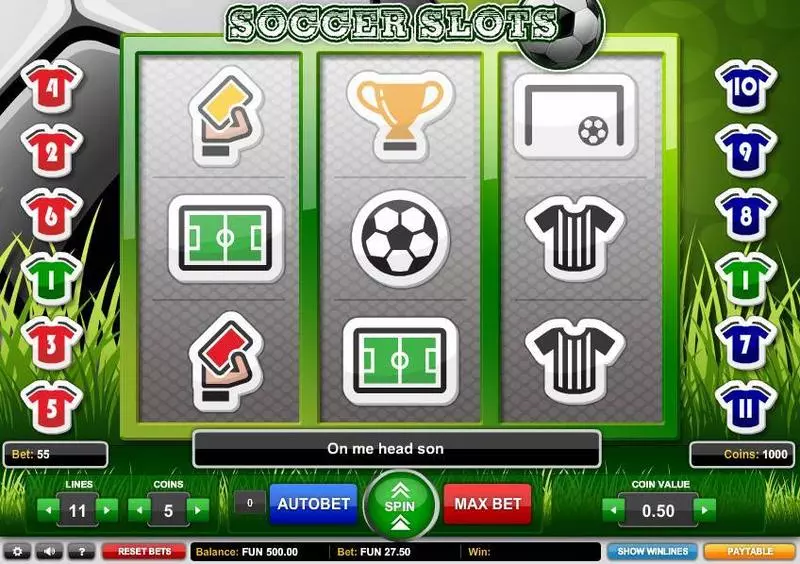 Soccer Slots slots Main Screen Reels