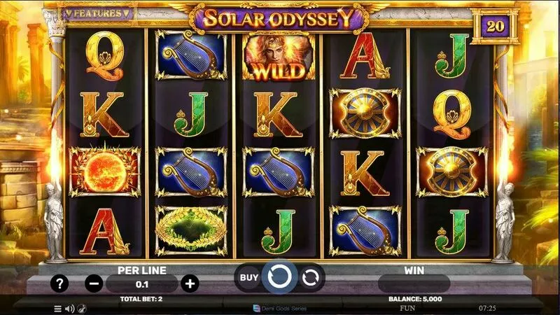 Solar Odyssey slots Main Screen Reels