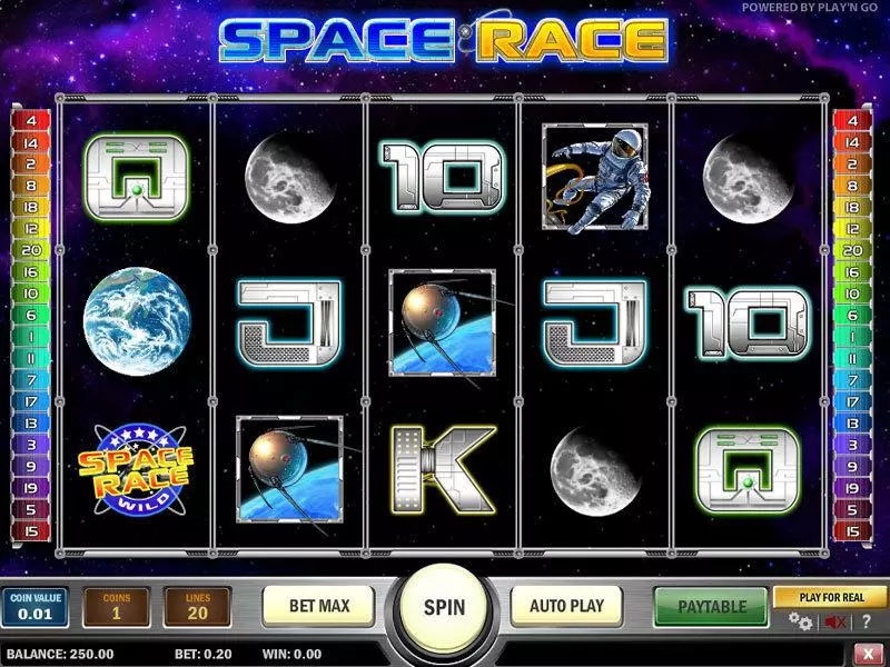 Spacerace slots Main Screen Reels