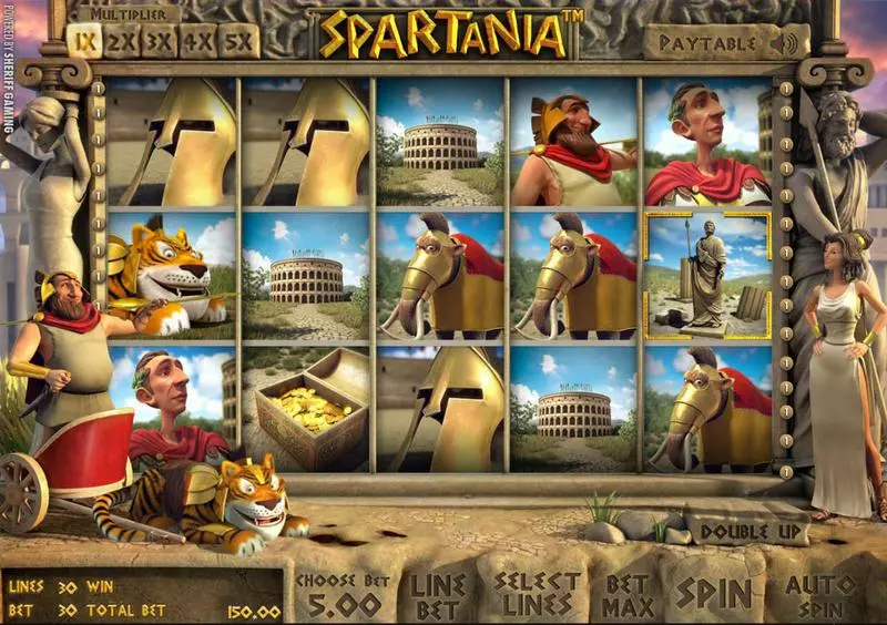 Spartania slots Main Screen Reels