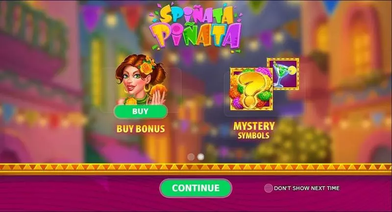 Spiñata Piñata slots Introduction Screen