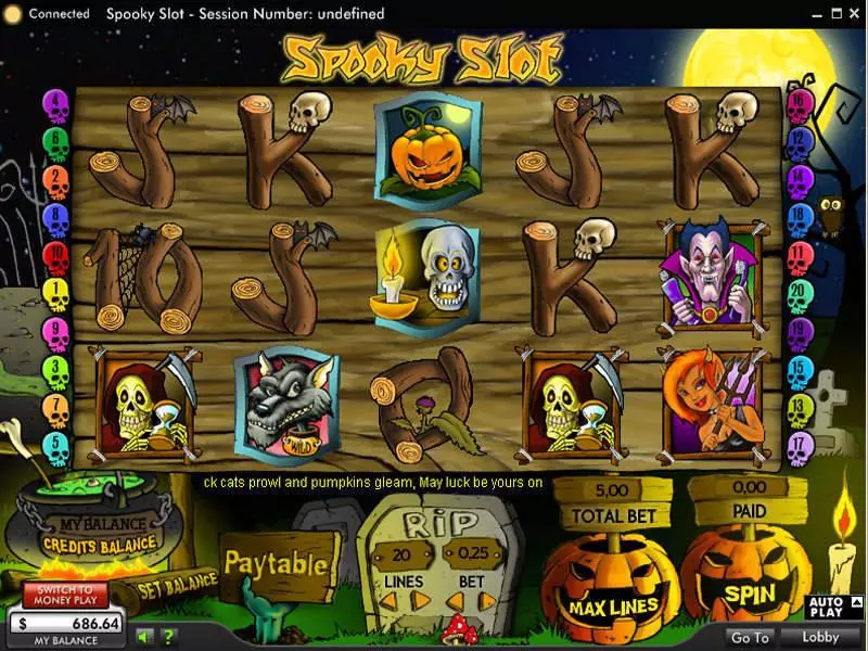 Spooky slots Main Screen Reels