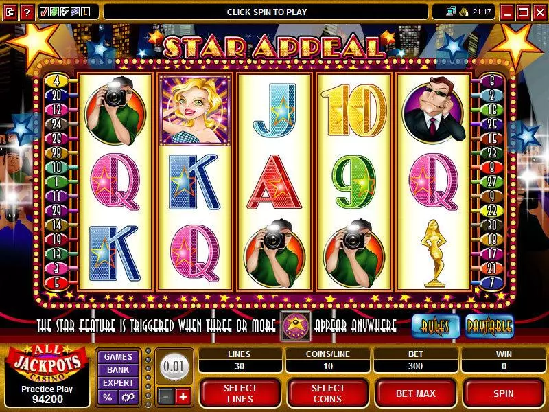 Star Appeal slots Main Screen Reels