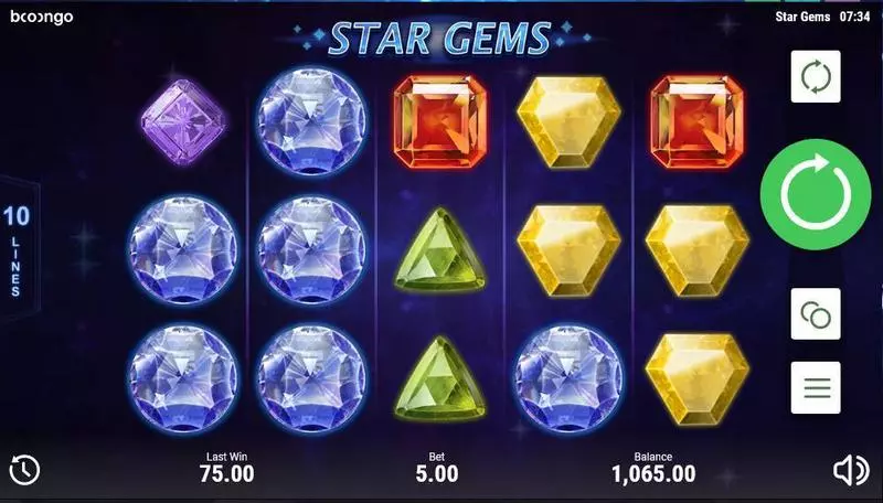 Star Gems slots Main Screen Reels