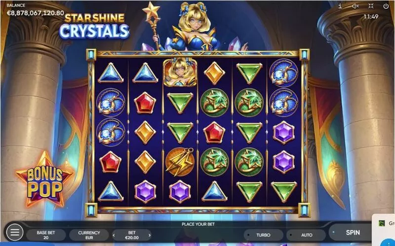 Starshine Crystals slots Main Screen Reels