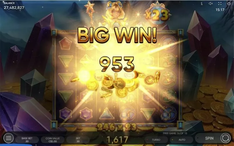 Starshine Crystals slots Winning Screenshot