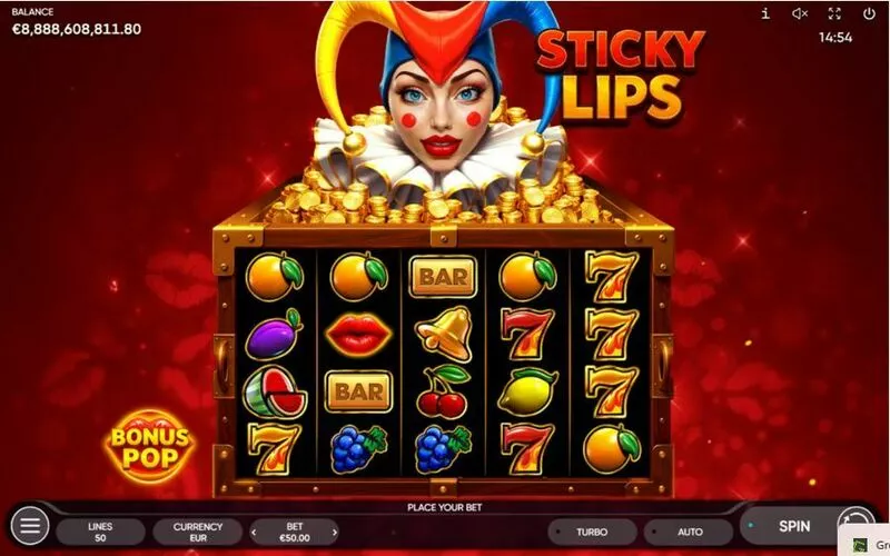 Sticky Lips slots Main Screen Reels