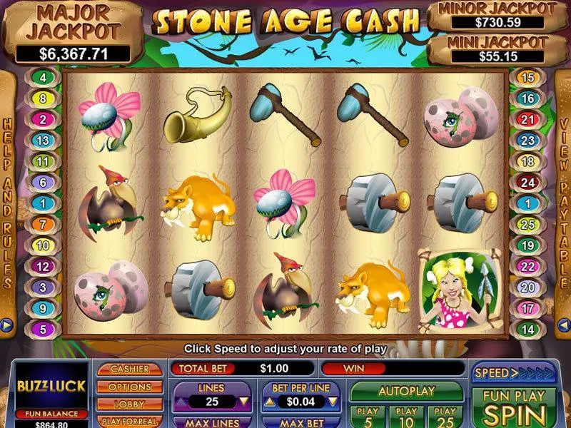 Stone Age Cash slots Main Screen Reels
