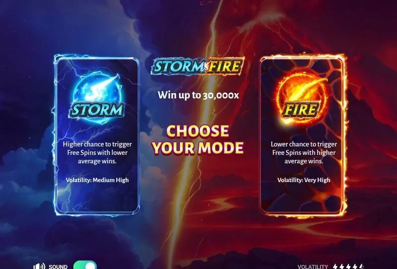 Storm vs Fire slots Introduction Screen