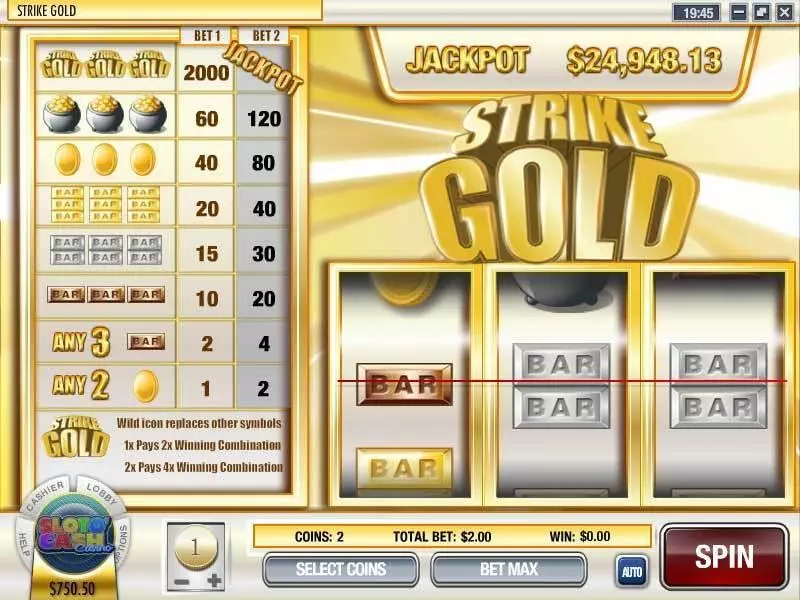 Strike Gold slots Main Screen Reels