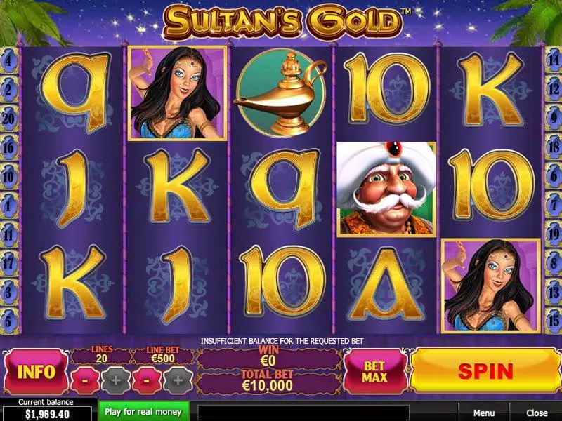 Sultan's Gold slots Main Screen Reels