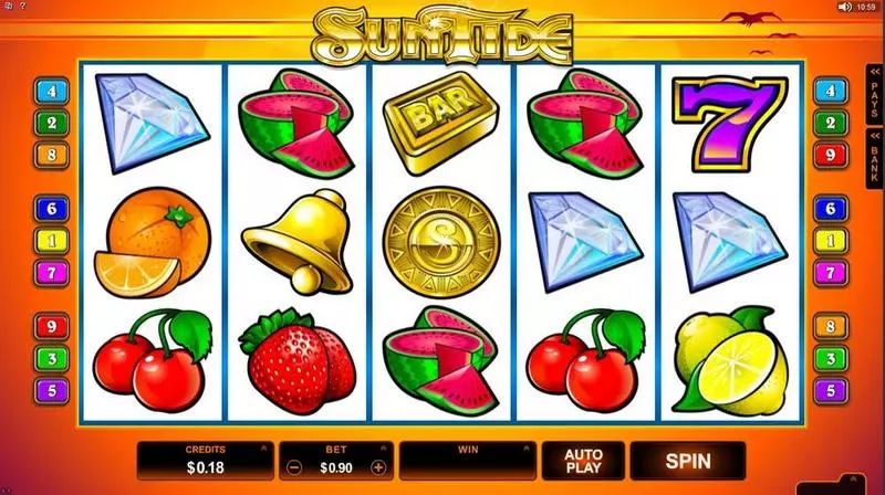 SunTide slots Introduction Screen