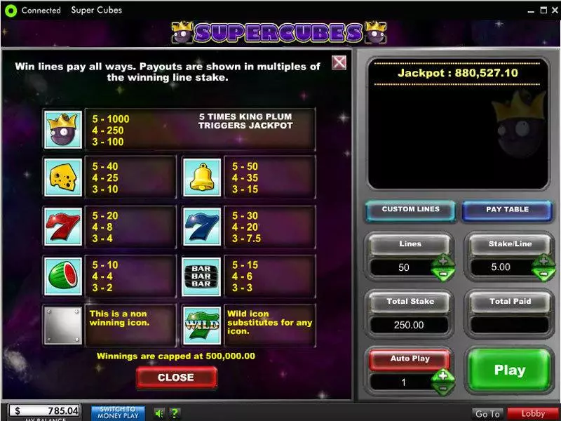 Super Cubes slots Info and Rules
