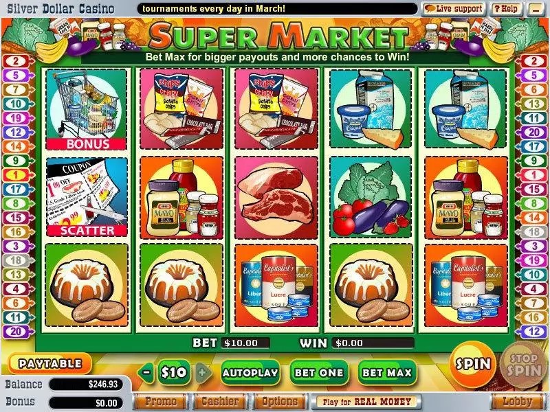 SuperMarket slots Main Screen Reels