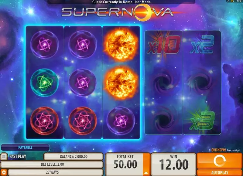 Supernova slots Main Screen Reels