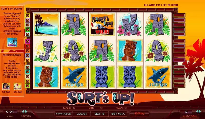 Surf's Up slots Main Screen Reels