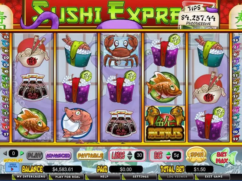 Sushi Express slots Main Screen Reels