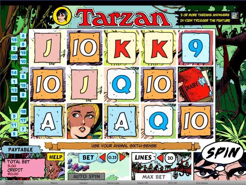 Tarzan slots Main Screen Reels