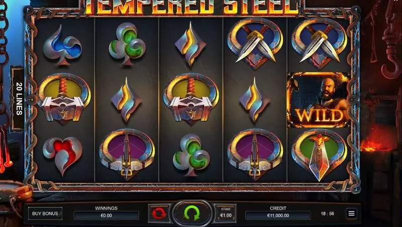 Tempered Steel slots Main Screen Reels
