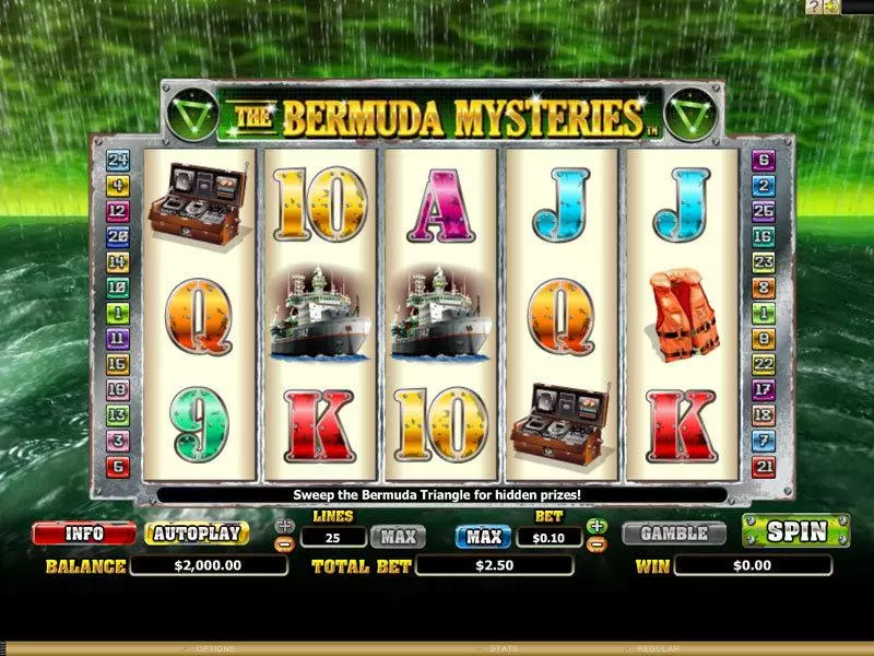 The Bermuda Mysteries slots Main Screen Reels