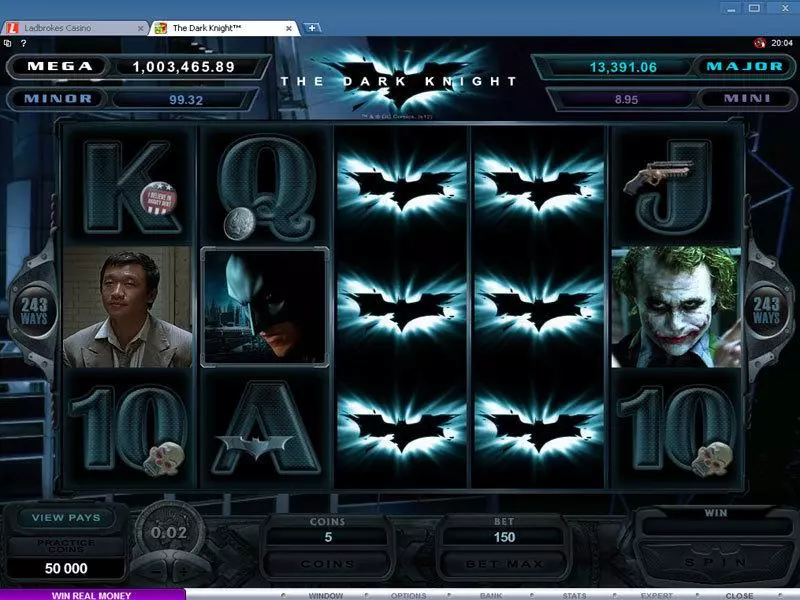 The Dark Knight slots Main Screen Reels