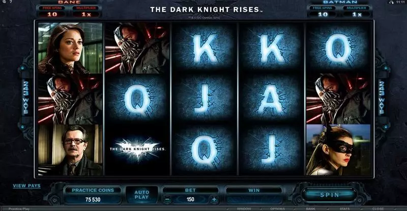 The Dark Knight Rises slots Main Screen Reels