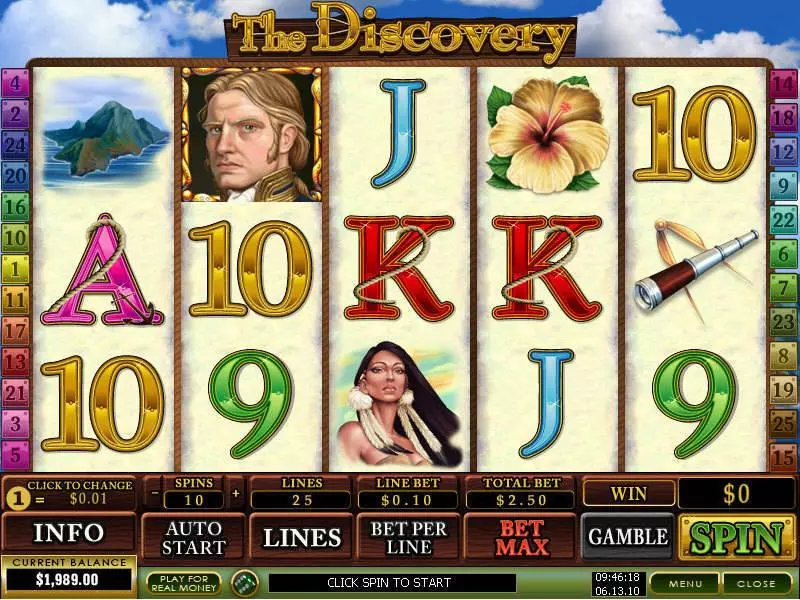 The Discovery slots Main Screen Reels
