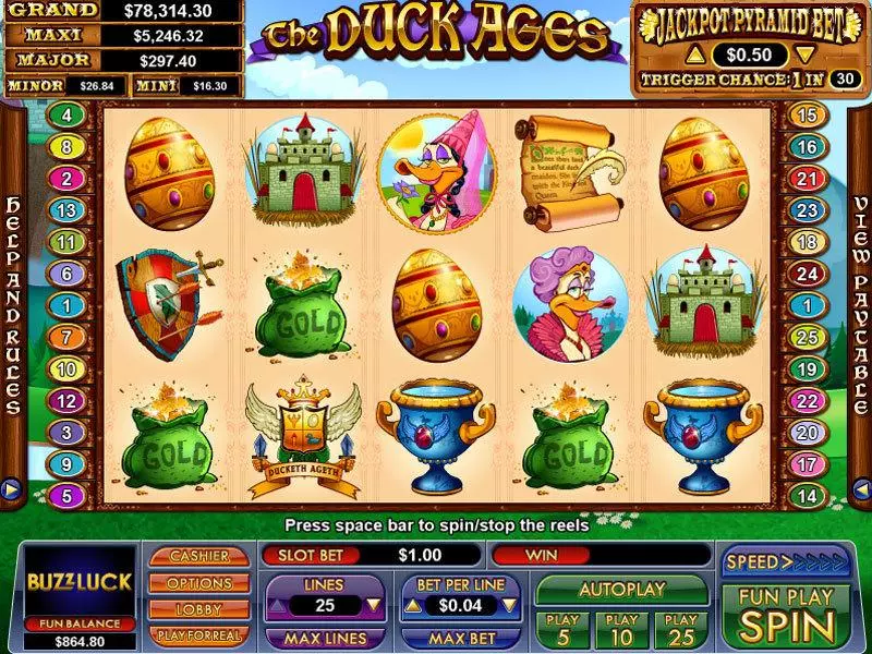 The Duck Ages slots Main Screen Reels