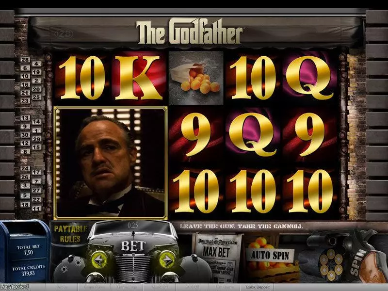 The Godfather Part I slots Main Screen Reels