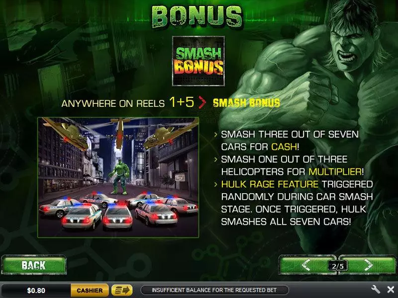 The Incredible Hulk 50 Line slots Bonus 1
