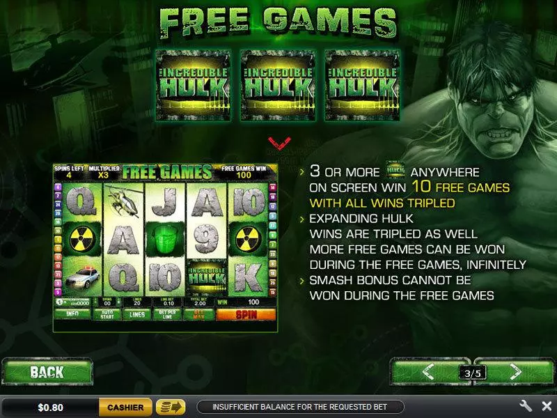 The Incredible Hulk 50 Line slots Bonus 2