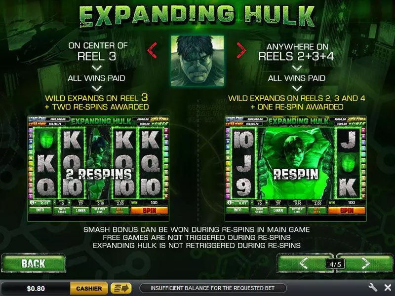 The Incredible Hulk 50 Line slots Bonus 3