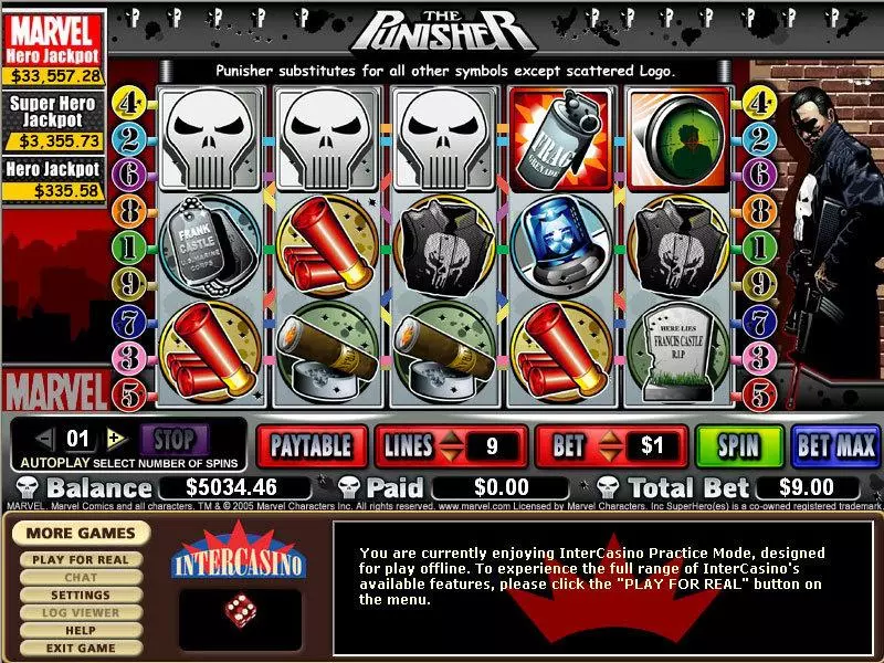 The Punisher slots Main Screen Reels
